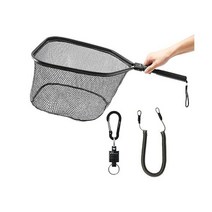 정품 플라이 낚시 착륙 그물 배스 송어 장비 액세서리 (나일론 메쉬 고무 코팅)