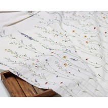 혜인천 20수 바이오워싱 광목자수원단] 라벤더 빅플라워 2컬러, 백아이보리색