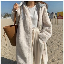 _ 양털st 뽀글이 후디 노카라 따뜻 부드러운 롱 코트