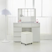 가구에반하다 레인보우 수납 화장대 의자셋트, 화이트