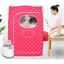 가정용 찜질방 전신 사우나 접이식 간이 밀폐형 한증막 부스 개인, 1인보라색118/2리터훈증기/1000W전력