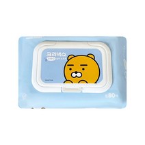 크리넥스 수앤수 물티슈 라이언 캡형 80매X10팩, 80매, 10개