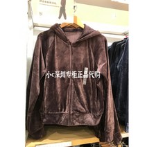 유니클로 여성용 하이 스트레치 스웨이드 후드 집업 재킷(긴팔) 451394