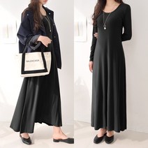 데일리앤 다빈치 플레어 홈드레스 기모 롱 원피스