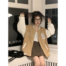 빈티지 스타디움 코트 여성 작은 키 봄 가디건 자켓 상의