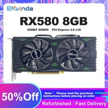 그래픽카드 3060 그래픽카드2060 그래픽카드1030 ENVINDA AMD RX 580 게임용 그래픽 카드 GDDR5 256 비트 PCI 익스프레스 3.0 16 8 핀 라데온, [01] Black, 01 Black