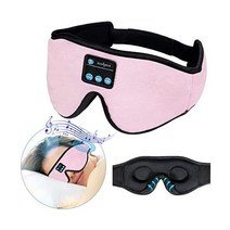 수면 헤드폰 블루투스 5.2 무선 3D 아이 마스크 ZUXNZUX 세척 가능한 부드러운 스폰지 랩 초박형 스테레오 스피커 불면증 여행 및 옆으로 자는 분들을 위한 (퍼플), 핑크