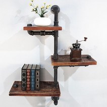 핸즈홈 파파메이드 파이프선반 E 벽선반, SC(스테인선반+쿠퍼파이프)