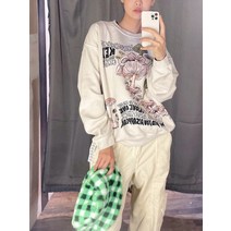 얼반아웃피터스 프로젝트 소셜 T 머시룸 오버사이즈 여성 맨투맨 티셔츠