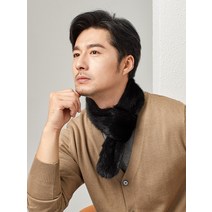 밍크 모피 머플러 남성 겨울 보온 목 보호대 양면 패션 숏