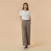 [JAJU/자주] 여 폴리 와이드 팬츠_카키