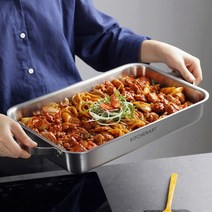 스테인레스 사각 철판 인덕션 대형 그릴팬, 가로 38cm x 세로 24cm x 높이 5.5cm