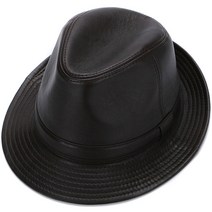리얼 가죽 모자 남장 페도라 데님 재즈 모자