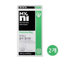 마이니 남성 멀티비타민 미네랄 종합비타민 멀티 종합 영양제 포맨 남성용 비타민 d c b 12 1 2 6 콤플렉스 아연 엽산 마그네슘 옥타코사놀 셀레늄 비오틴 활력 체력 피로회복 보충제, 60정, 2개