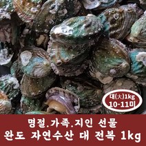 완도 대 전복 1kg (10-11미) 명절선물 자연산전복 전복효능 전복버터구이 전복장, (포장함)완도 특대전복 7-8미 1kg, 1개