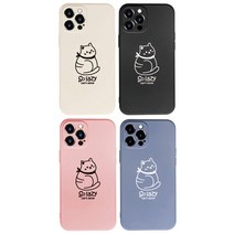 스톤스틸 아이폰 13 프로 12 미니 11 맥스 X S MAX XR 7 8 SE2 뚱냥이 테두리 사각 감성 스퀘어 카메라 보호 고양이 컬러 케이스