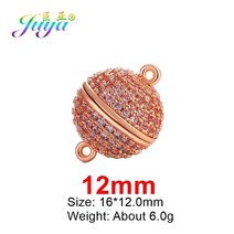 Juya-수제 비즈 쥬얼리 결과 4 가지 크기의 강한 자석 걸쇠 및 후크 여성을 위한 크리스탈 진주 팔찌 목걸이 만들기, [01] As Photo, [11] Rose Gold 12mm