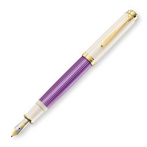 펠리칸 소베렌 만년필 EF 펜촉 바이올렛 화이트 M600 흡입식