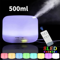 사무실가습기REUP LED 가습기 전기 아로마 디퓨저 테라피 에센셜 초음파 쿨 미스트 안개 메이커, 04 White 500ml_03 우리에게