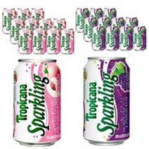 트로피카나 스파클링 복숭아 355ml x 12p + 포도 355ml x 12p, 3세트