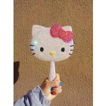해외직구상품 키티 캐릭터 손거울 큐빅 핸드메이드 DIY 휴대용거울, 1개, A