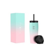 IRON °FLASK 노마드 텀블러 591.5mL(20온스) 뚜껑 2개(빨대플립) 진공 단열 스테인리스 스틸 병 이중 벽 보온 커피 여행용 머그 금속 물통, Bubble Gum_1 Count (Pack of 1)