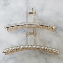 SUNNYDAY [1+1 2개입 세트] 큐빅 진주 투명 헤어집게핀 13CM 올림머리 반머리 성인 여성 큰 빅 대형 왕 고급 백화점 헤어핀 머리핀 삔 PP6