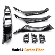 자동차 실내 부품 9색 드라이브 LHD 베이지 블랙 카본 인테리어 도어 핸들 당겨 7PCS BMW 5시리즈 F10 세트, 01 Model A Carbonfiber