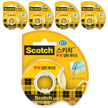 스카치 투명 양면 테이프 12mm x 6.35m 136, 5개