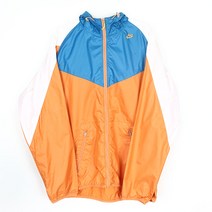 남성 오렌지 블루 후드 윈드브레이커 남자 바람막이 편한 운동 헬스 런닝 아우터 (M)