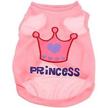 강아지 훈련 조끼 통기성 코튼 개 옷 고양이 티셔츠 민소매 의류 여름 작은 치와와 요크셔테리어, Pink Crown+L