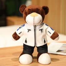 전기 전동 스쿠터 30m 헬멧 곰 인형 MW 오토바이 장난감 스쿠터 펜던트 전기 자동차 장식품 친구 선물, 03 white kacket