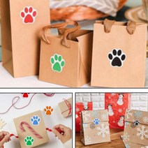 애견 매장 수제간식 포장봉투 강아지 발바닥 스티커 편지 베이커리 제과점 포장지 DIY
