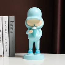 지구본 어린이지구본 별자리지구본 LED지구본 스마트지구본 불들오는지구본 조명 스탠드 북유럽 쿨 소년 동상 팝 아트 스트리트 음주 주스 힙합 조각 현대 사무실 홈 장식 선물 1026, 4.Blue - 55x45x105cm