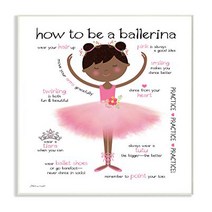 The Kids Room by Stupell How to Be A Ballerina Diagram with Pink Tutu and Slippers Black Haired Wall, 1