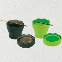 파버카스텔 클릭앤고 물통 접이식 휴대용 미술물통, 라이트그린