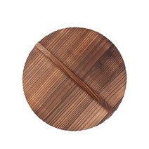 주물 화목난로 캠핑용 실내 가정용 Handmade Iron Pot 32CM Frying Pan Uncoated Health Wok Non-Stick Gas Stove Inducti, [02] Wooden cover and wok