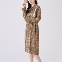 빅사이즈 빈티지 레이스 꽃무늬원피스 홈드레스