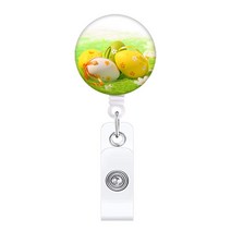 kawaii 부활절 테마 배지 릴 악어 클립 개폐식 카드 배지 홀더, 스타일 6