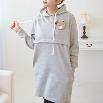 T.기모곰와펜수유후드티- 기모 후드 빅사이즈 수유복