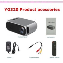 업소용빔프로젝터LEJIADA YG320 LED 600 루멘 3.5mm 오디오 320x240 픽셀 HDMI 호환 USB 미니 프로젝터 홈, 03 Silver_03 AU 플러그