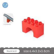 빅 사이즈 블록 벽돌 기차 트랙 교통 정지 조명 스트레이트 블랙 액세서리 용 DIY 장난감 아기 선물, round arch bridge