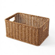 엔티크 라탄짜임 사각 소품 바구니 31cm (월넛), 상세페이지 참조