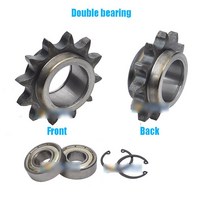 공구 전기자재 베어링 04C 25 25B 25H 17/19/20T 이빨 피치 6.35mm 1/4 quot이중/단일 보어 6/7/8/9/10/12mm 아이들러 스프로킷 롤러 텐셔너, [04] 19 T double bearing, [01] 6mm