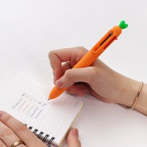 핑크풋 당근 6색 볼펜 0.7mm, 3개