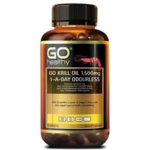 고헬씨 고 크릴 오일 1500mg 원어데이 오도리스 오메가3 60캡슐 (호주) GO Healthy Go Krill Oil One-A-Day Odourless
