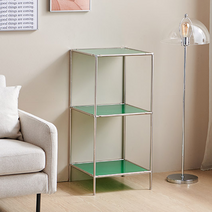 강화유리스탠드진열장 피규어장식선반대 트로피수납장, 그린