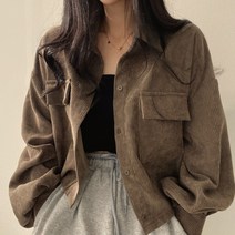 여성 코듀로이 자켓 가을 셔츠자켓 레이어드 크롭자켓