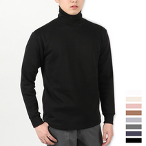 아우라큐 긴목 무지 기모 폴라 티셔츠