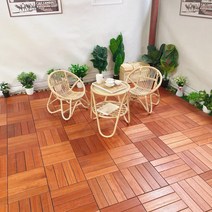 베란다 타일 인테리어 편백나무 합성목재 바닥데코, 1㎡, F